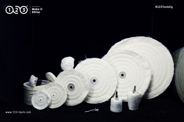 White, Yellow Soft Cotton Cloth Buffing Wheel - Image 7