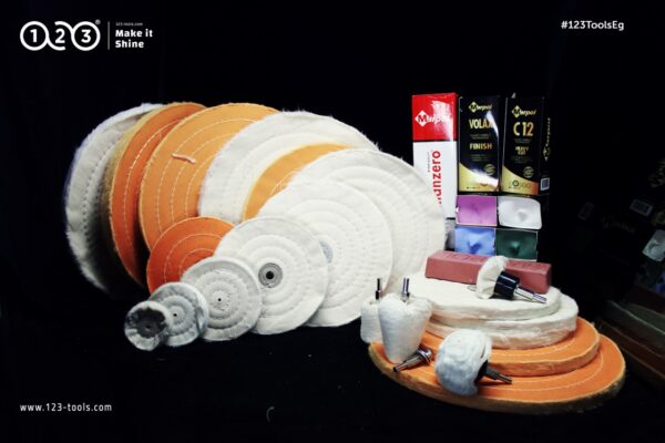 White, Yellow Soft Cotton Cloth Buffing Wheel - Image 5