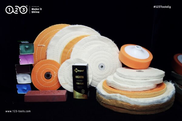 White, Yellow Soft Cotton Cloth Buffing Wheel - Image 4