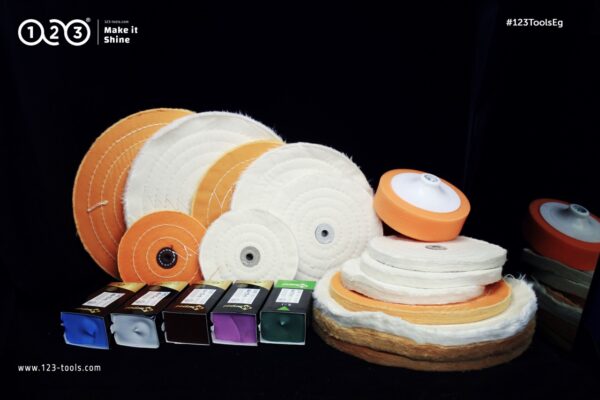 White, Yellow Soft Cotton Cloth Buffing Wheel - Image 3