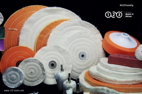 White, Yellow Soft Cotton Cloth Buffing Wheel - Image 2