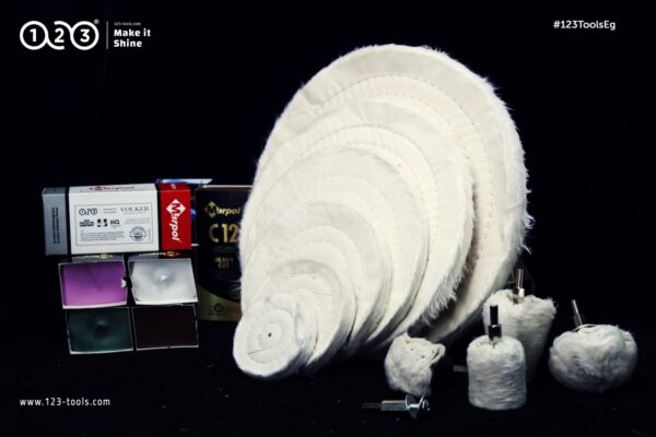 White, Yellow Soft Cotton Cloth Buffing Wheel - Image 16