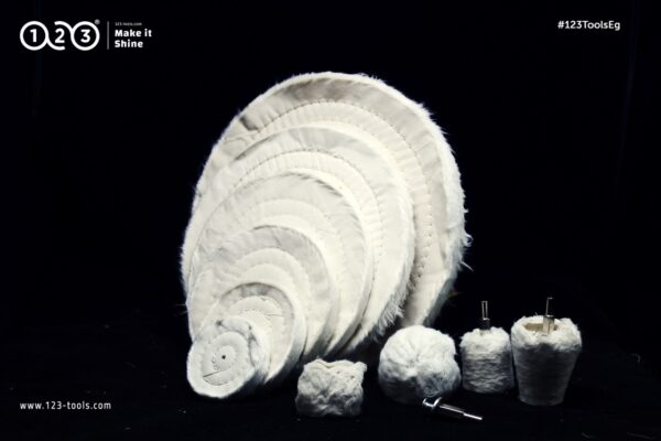 White, Yellow Soft Cotton Cloth Buffing Wheel - Image 14