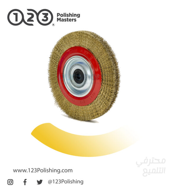 Wire Wheel Brush for Bench – Brass Plated Crimped Steel - Image 2