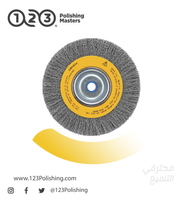 Wire Wheel Brush for Bench – Brass Plated Crimped Steel - Image 1