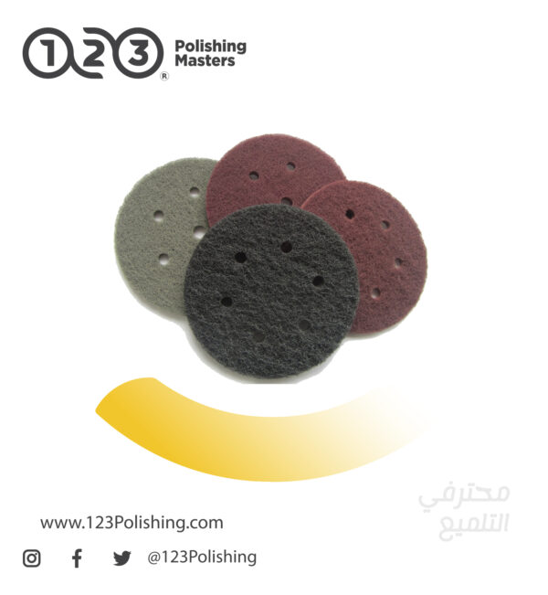 Hole Round Hook & Loop Industrial Scouring Pads Heavy Duty Nylon Polishing Pad for Cleaning