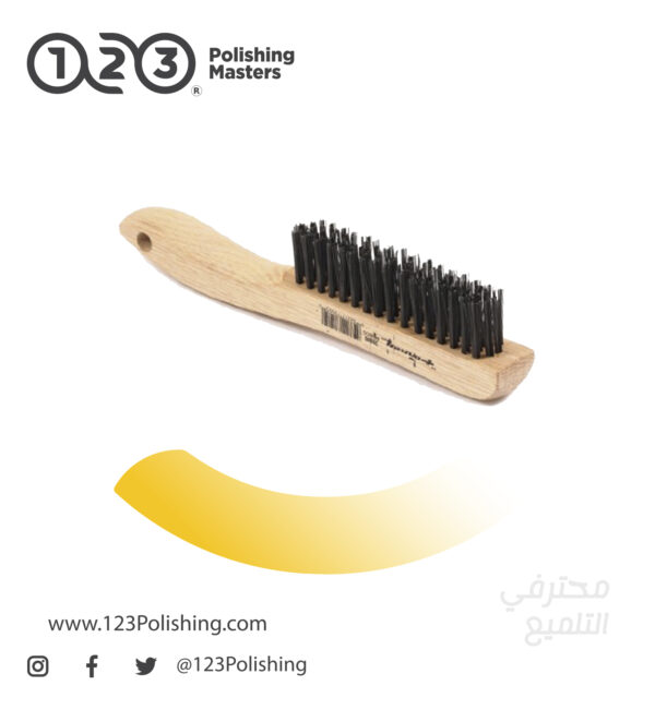 Curved Handle Scratch Brush Stainless Steel Wire Rows - Image 1