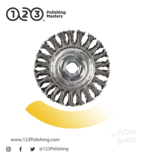 High Speed Small Grinder Cable Knot Steel Wheel Brush, 20000 Max RPM - Image 1