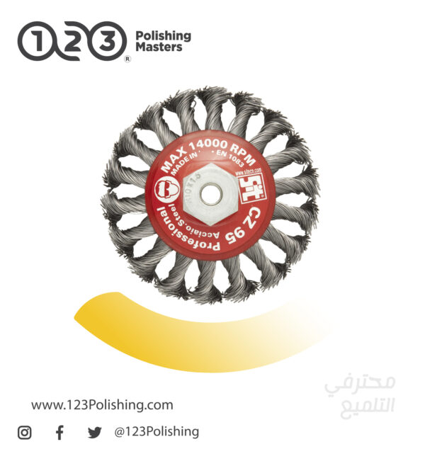 High Speed Small Grinder Cable Knot Steel Wheel Brush, 20000 Max RPM