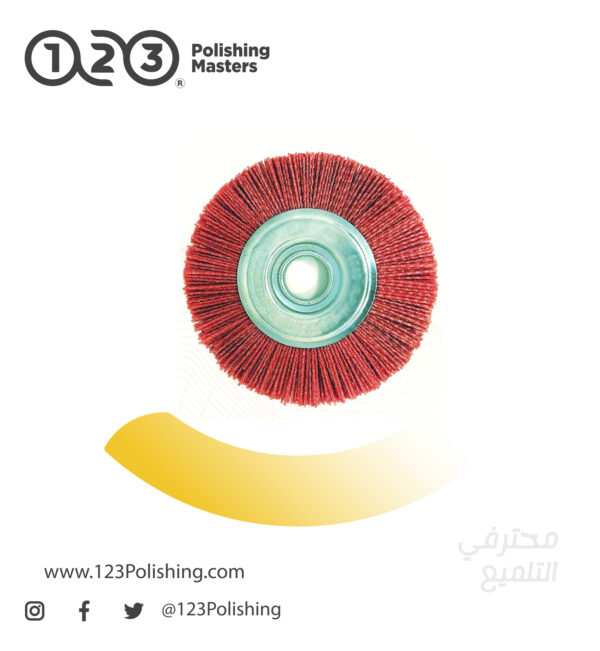 Nylon Brush Cleaning Disc, Grinding Attachment for Wood Carving, Relief or Polishing Wooden Furniture (Red, Black) - Image 2